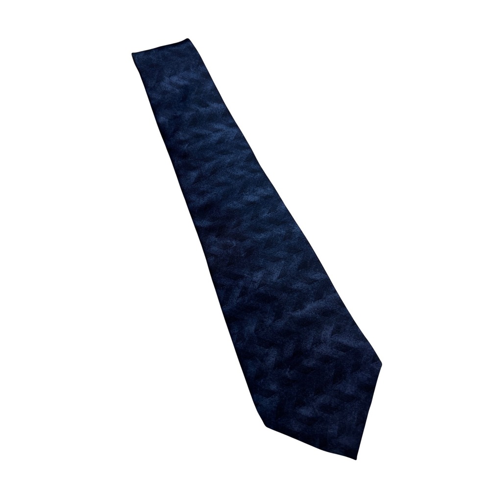 Vintage 1990s Arrow Silk Tie Navy Blue Tonal Abstract Wide 4" Made in USA G37